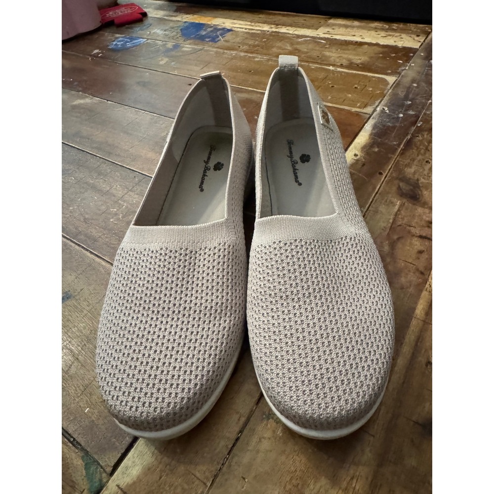 Tommy Bahama Womens Size 9 Tan Knit Slip On Sneakers Loafers 07 564136